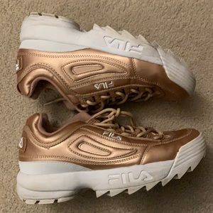 Pre owned rose gold fila sneakers
